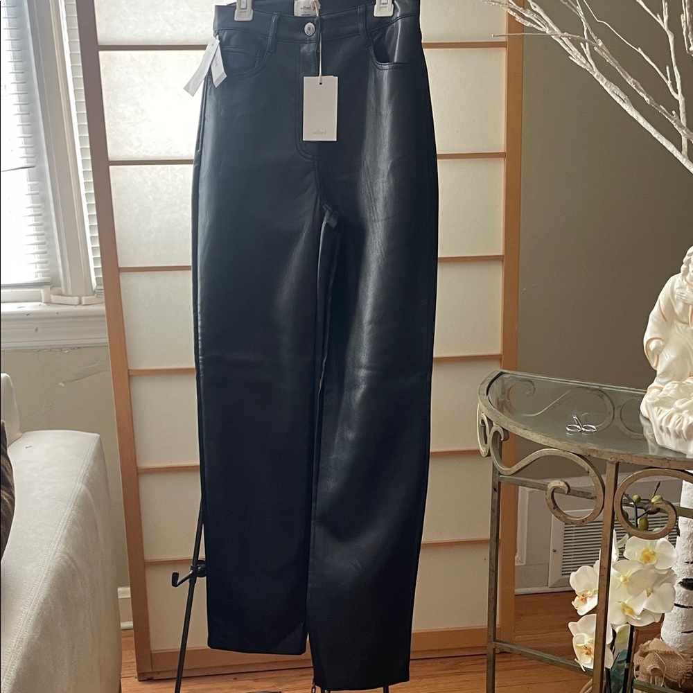 Wilfred Classic Black Straight Leg Jeans vegan leather